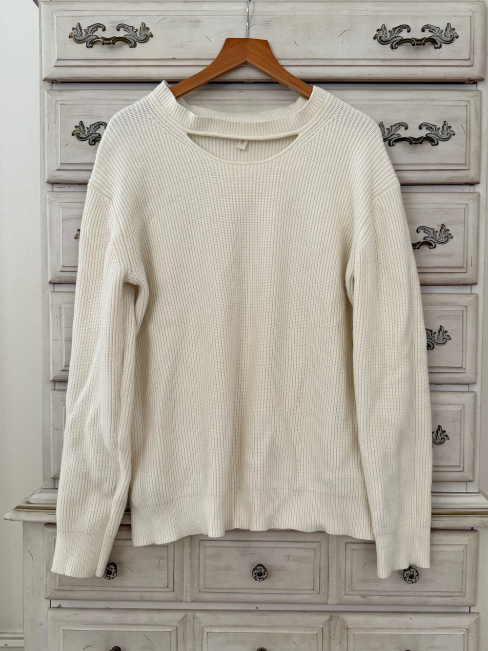 Vici Cream Ribbed Swester - Picture 1 of 4